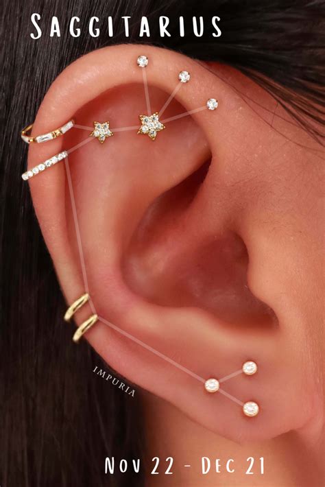 constellation piercing earrings|More.